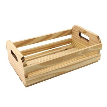 Imagem de Kit 3 Caixote Kaue Decoração G 27x16x9,5 Madeira Pinus - ATACADÃO DO A