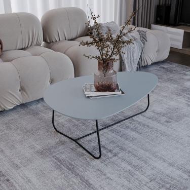 Imagem de Mesa de Centro Trude Organica 35cm X 90cm X 60cm Cristal / Preto