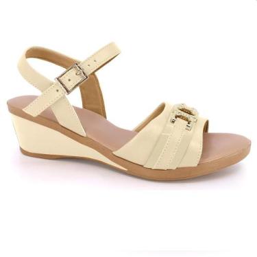Imagem de Sandalia usaflex plataforma ref mm0904 feminino, 36, Creme