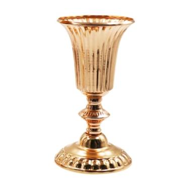Imagem de Ioensy Vaso de metal para mesa de casamento, suporte para flores, plantador, peça central de mesa, recipiente floral para decoração de eventos e aniversários, S