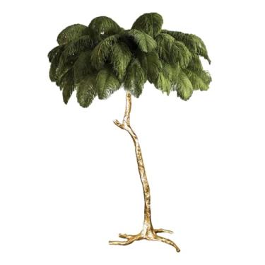 Imagem de Lâmpada de pé moderna de luxo com acabamento dourado com corpo de luz de resina, lâmpada decorativa regulável em 3 cores para quarto, escritório, 5 lâmpadas LED E14