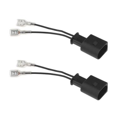 Imagem de OTOTEC 2 peças adaptador de fio de alto-falante de carro buzina de carro plugue especial compatível com chicote de fiação Audi, soquete pigtail, conector de buzina de carro, cabo preto