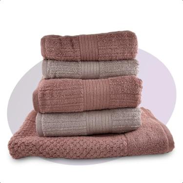 Imagem de Buddemeyer, Jogo Toalhas Banho Buddemeyer 5p Fio Penteado Rosa 0124