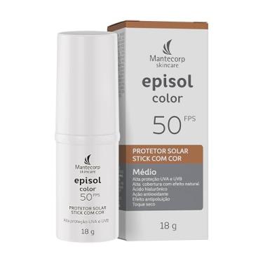 Imagem de Mantecorp - Episol Color Stick Médio FPS 50 – Protetor solar em bastão com efeito maquiagem – Alta proteção UVA UVB e luz visível