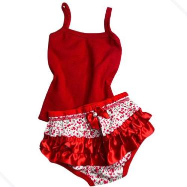 Imagem de Conjunto Bebê Menina Blusa Calcinha Bunda Rica 3 a 12 Meses - Divina B