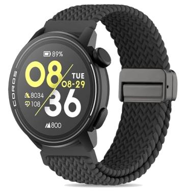 Imagem de Koazon Pulseira de relógio trançada de nylon elástico com fecho magnético compatível com smartwatch Coros Pace 3/Pace Pro, pulseira esportiva elástica macia ajustável de liberação rápida para Coros