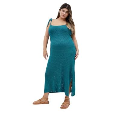 Imagem de City Chic Vestido feminino plus size - Sweet Crochet, Poseidon, 25 Plus Size
