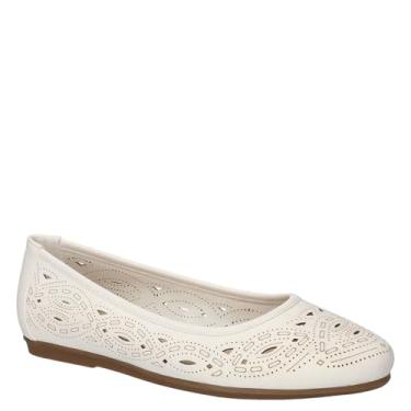 Imagem de Easy Street Sapatilha feminina Jackie Ballet, Branco, 10 Wide