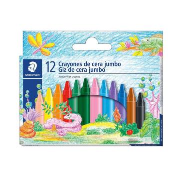 Imagem de Giz de Cera Staedtler Triangular Jumbo com 12 Cores Vibrantes 120g