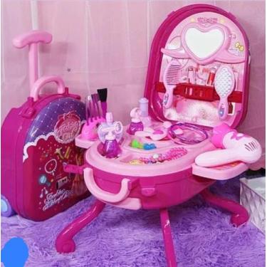 Imagem de Brinquedo Infantil Maleta Kit de Maquiagem Infantil Com 30 Peças Para 