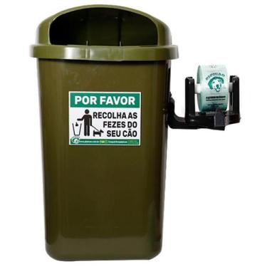 Imagem de Lixeira Cata Caca 50 Litros Verde Com 1075 Saquinhos Pipicão