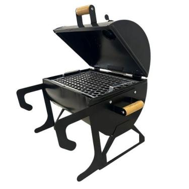 Imagem de Churrasqueira a Bafo Náutica de Aço para Barco Lancha Pesca Praia - No