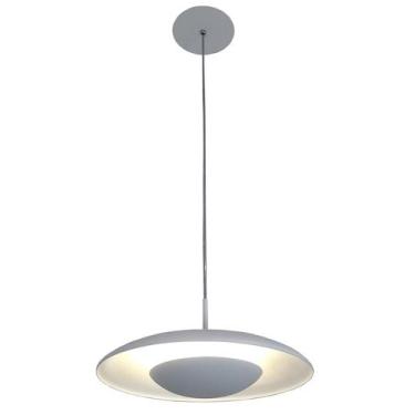 Imagem de Luminária Pendente Branco Fosco Sala Mesa Luxo 38X200Cm 3Xg9 - Prelúdi