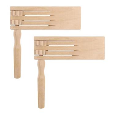 Imagem de Yunhgft 2 Peças de Instrumentos de Catraca de Fileira Dupla, Acessórios de Madeira para Fazer Barulho, Castanholas Artesanais para Meninos, Presente de Comemo