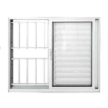 Imagem de Veneziana 100x120 3 Folhas c/Grade - Alumínio Branco - Linha 25 Suprema