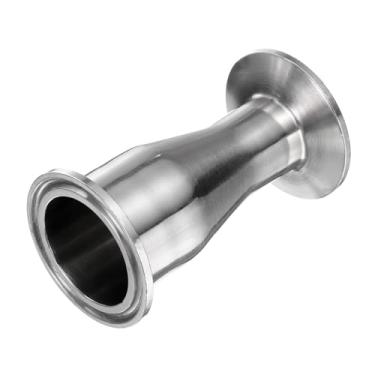 Imagem de PATIKIL Encaixe redutor de encaixe sanitário, aço inoxidável 304, tubo de 1-1/5.1 cm OD x tubo de 2.5 cm OD 3.8 cm braçadeira sanitária tripla flange de virola de 50,5 mm, prata