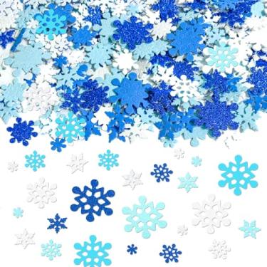 Imagem de 335 peças adesivos de espuma de floco de neve azul e branco em forma de neve adesivos autoadesivos para crianças, artesanato, Natal, Ano Novo, decorações de férias de inverno, suprimentos de festa DIY