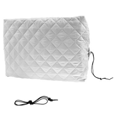 Imagem de LCZNXJJY Capa de ar condicionado interno 53 × 3,5 x 8,5 polegadas com alça elástica e isolamento duplo, poliéster à prova de poeira interior AC capas para janelas internas de inverno