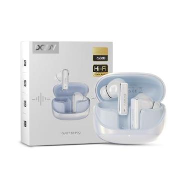 Imagem de DQDV Fones de ouvido sem fio com cancelamento ativo de ruído Bluetooth 6.0 com 6 Microfones, Áudio Hi-Fi, Modo de Jogo com Baixa Latência 0,35ms Atenuação de ruído de 52 decibéis (Branco)