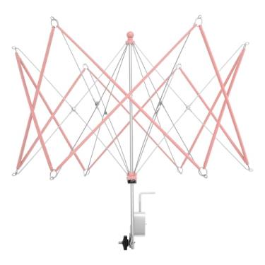 Imagem de Fio de guarda-chuva Swift, enrolador rápido, enrolador de esferas, suporte de fio de tricô, ferramentas de crochê com grampo de mesa, fácil configuração e baixo ruído para novelos (rosa, 1)