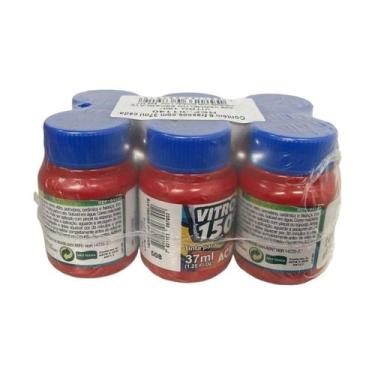 Imagem de Kit com 6 Verniz Vitro 150 Vermelho 508 Acrilex 37ml - Lua Mística - 1