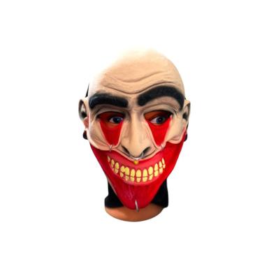 Imagem de Fantasia Máscara Rosto Esticado Com Piercing Assustadora