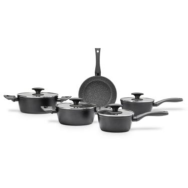 Imagem de Jogo de Panelas Brinox Ceramic Life Orion Conjunto Indução Cerâmico Antiaderente 5 Peças Preto