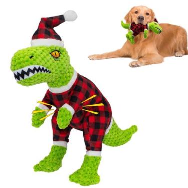 Imagem de Peluche Navideño para Perros Dinosaurio Chongqile con Sonajero
