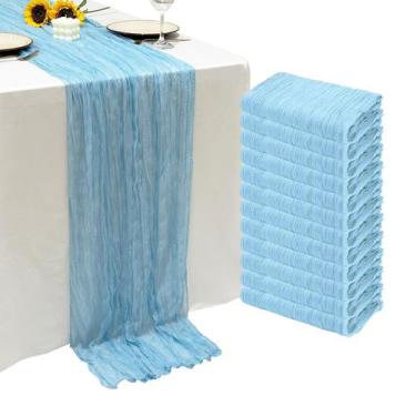 Imagem de Pano de algodão azul para bebês Table Runner Seveups de 10 pés (pacote