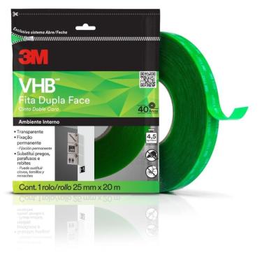 Imagem de Fita Fixa Forte Vhb4910 Tranp/Verde 25mmx20m - 3m