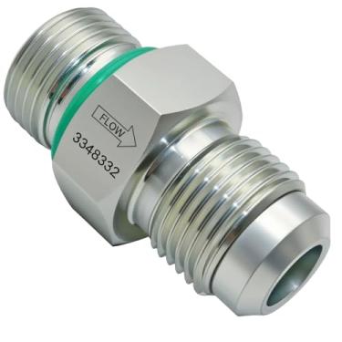 Imagem de Válvula de retenção de combustível 042211 – Serve para motor diesel Cummins N14 – Evita refluxo de combustível, alumínio – Inclui junta, substitui 3348332