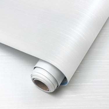 Imagem de Papel de parede branco Grasscloth Peel and Stick Wallpaper 39.9 cm x 497.8 cm Papel de parede de linho moderno Papel de parede autoadesivo de alta luz papéis de contato para paredes armários para