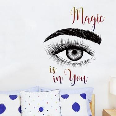 Imagem de Adesivos de parede Magic Quote Eye Eyelash Eyebrow PVC 39x60cm - yiwei
