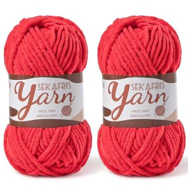 Imagem de Pacote com 2 fios de veludo fofo para crochê, cobertor de bebê macio para crochê, fios amigurumi de 100 g, fios de crochê de chenille de pelúcia, fio de quebra-cabeça para artesanato de tecelagem de