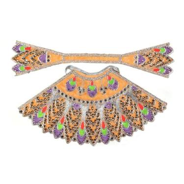 Imagem de ASHIRWAD Vestido Lehanga Chunari multicolorido de 15 cm para ídolos e estátua da deusa Devi Laxmi Durga Ma Lakshmi MATA Vestido poshak vastra pano Puja (Vestido-01)