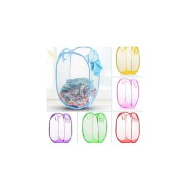 Imagem de Cesto Organizador Dobrável Multiuso, Poliéster, 30x50cm, Sortido, para Roupas, Brinquedos e Produtos de Limpeza
