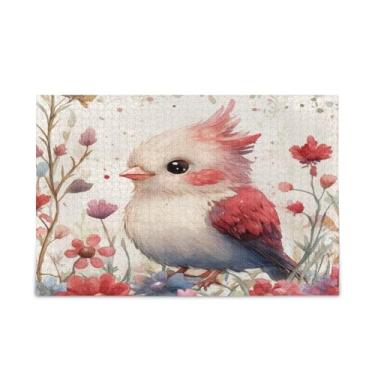 Imagem de WELLDAY Quebra-cabeça padrão pássaro 1000 peças grande arte de jogo de quebra-cabeça para adultos adolescentes