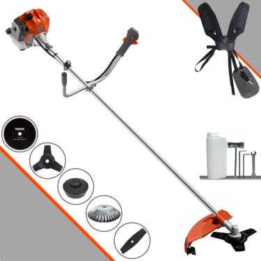 Imagem de Roçadeira Robusta Tekna RL430ACNTK À Gasolina 43cc 1,7HP 5 Opções de Corte Com Facas 2 Pontas, 3 Pontas, 80 Dentes, Escova de Aço e Carretel de Nylon