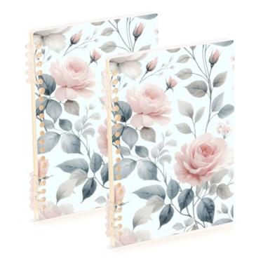 Imagem de Burbuja Cadernos com nome, papel pautado universitário A5 com 60 folhas, fichário para escritório, 2 unidades