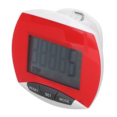 Imagem de Cryfokt Pedômetro de Exercício de Caminhada Contador de Passos de Calorias Profissional para Homens e Mulheres, Material ABS (Vermelho)