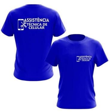 Imagem de Camiseta Assistência Técnica de Celular - Estampa Norte, G2, Azul roya