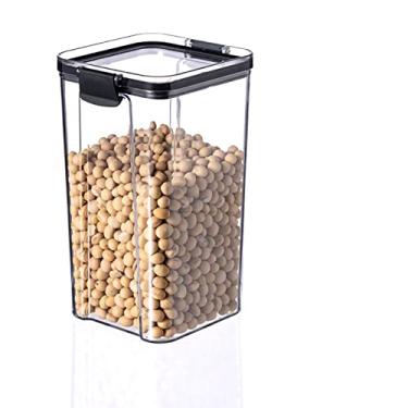 Imagem de AYNEFY Recipientes de Armazenamento de Grãos, Caixa de Armazenamento de Alimentos Hermética Multifuncional Com Tampa, Grande Capacidade, Farinha Transparente, Pote de Açúcar, à Prova de (1300ml)