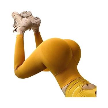 Imagem de Leggings Slim Sem Costura De Cintura Alta Para Mulheres, Fitness, Yoga