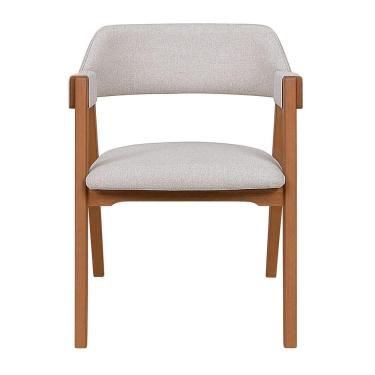 Imagem de Kit 2 Cadeiras De Jantar Verona Encosto Concha Linho Bege