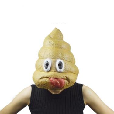 Imagem de Fantasia de Halloween, máscara de cocô, capa facial completa de látex 