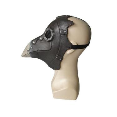 Imagem de Máscara de cosplay preta Steam Punk Retro Plague Bird Latex - yiweisai
