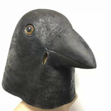 Imagem de Máscara de látex, rosto inteiro, cinza, repolho, águia, fantasia de Ha