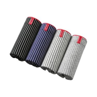 Imagem de Cuecas Boxer Masculinas De Seda Gelada 4 Peças Respiráveis E Frescas, 