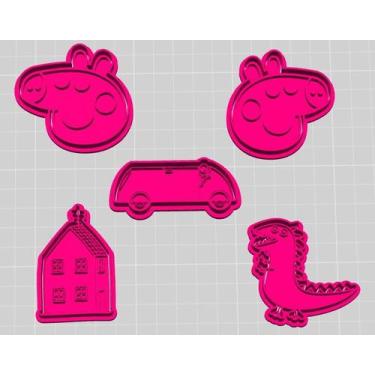 Imagem de KIT Cortador marcado PEPPA PIG, PAPAI PIG,GEORGE, MAMÃE PIG Biscoito C