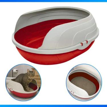 Imagem de Bandeja Higiênica Para Gato Prime Com Arco - Furacão Pet, Vermelho